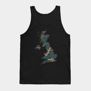 Maps of United Kindom in words Tank Top